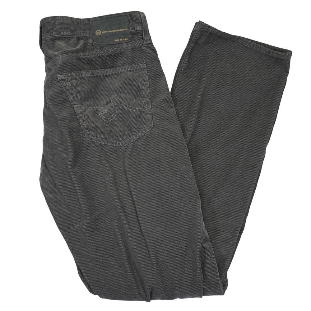 AG Adriano Goldschmied Pants Mens 36 (Fit 38x35) Gray Protege Straight Corduroy